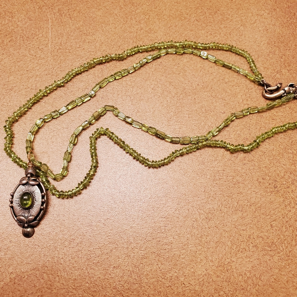 Leora Sterling Silver and Peridot Necklace